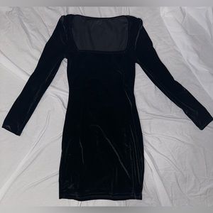 Small black velvet long sleeve dress